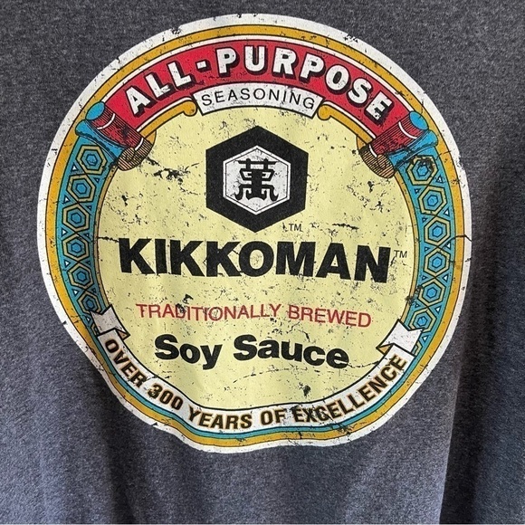 Kikkoman Soy Sauce Gray T Shirt Mens Adult size XL short sleeve graphic tee - Picture 4 of 9
